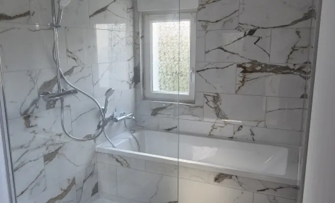 Rénovation complète de salle de bain dans une maison à Loon-Plage, Saint-Omer, BF SERVICE
